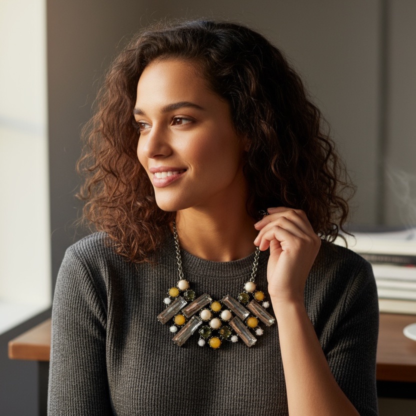 Chunky Y2k Statement Necklace 17$